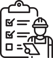 Poster - A clean minimalist black and white line art icon design suitable for various digital and print applications