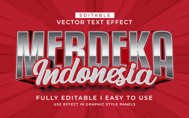 Poster - 3d editable indonesia text effect typography style template