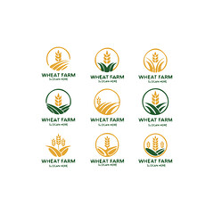  Set of vector illustration of wheat