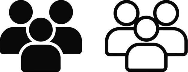 Poster - Three person group silhouette icon isolated on white background