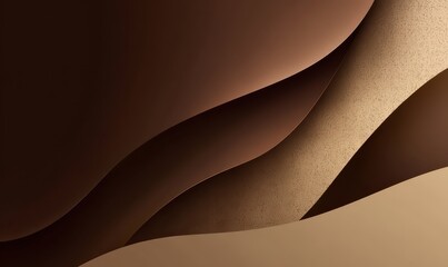 Fototapete - Abstract brown paper waves for background design. Layered tones, gradients used