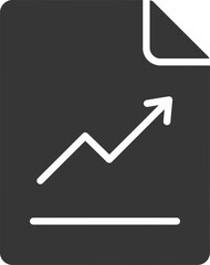 Aufkleber - a document icon with an upward trending line graph, symbolizing growth and progress.