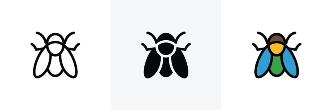 Iconic fly set features linear, silhouette and vibrant color rendering over white space