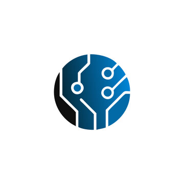 Circuit board icons. Technology scheme square symbol, Vector Illustration