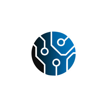Circuit board icons. Technology scheme square symbol, Vector Illustration