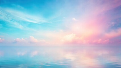 Wall Mural - Serene Pastel Sky Mirrored in Calm Waters A Dreamlike Seascape