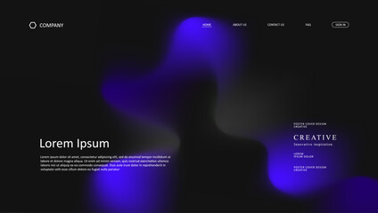 Fototapete - Abstract wave of landing page. fluid gradient website design
