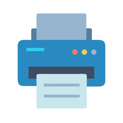 Poster - Blue printer illustration on black background for office use