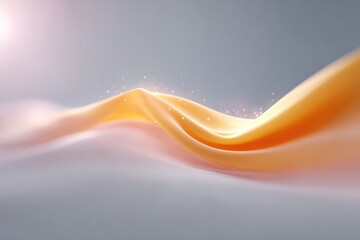 Poster - abstract dotted mesh forming dynamic energy stream in sunset colors on minimalist light gray canvas