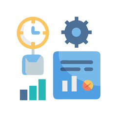 Poster - Effective time management, settings, and data analysis icon concept