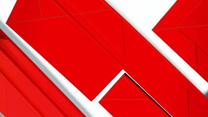 Poster - A striking abstract background featuring bold red geometric shapes against a clean white backdrop