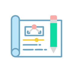 Poster - Vector illustration of project planning on a scrolled document