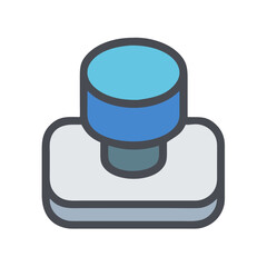 Aufkleber - Aqua cylinder on grey rectangle flat graphic style image