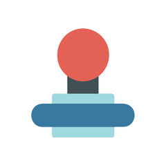 Aufkleber - Red button with a blue base on black background