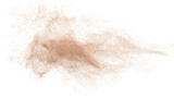 3D rendering of scattered sand granules or fine dirt on transparent background.