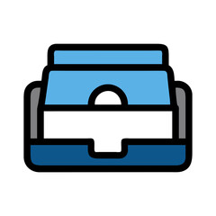 Aufkleber - Abstract flat design vector icon of storage container