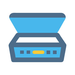 Aufkleber - Open scanner illustration icon isolated on black background