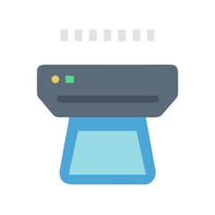 Poster - Flat icon style data projector with light beam
