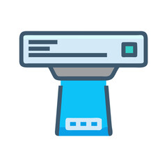 Poster - Flat style icon of server equipment on black background
