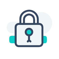 Poster - Cloud security concept with lock symbol on black background