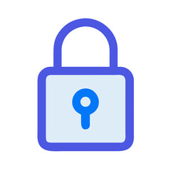 Poster - Stylized blue padlock icon representing data protection security online