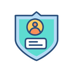 Aufkleber - Security shield badge with avatar and message field icon
