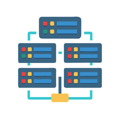 Poster - Visual representation of a networked computer system diagram
