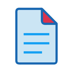 Aufkleber - Blue Document Icon with Red Corner in Minimal Style