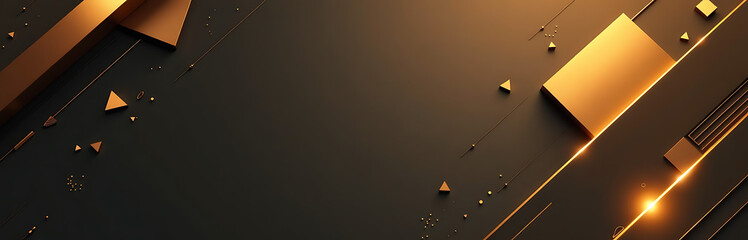 Poster - modern design features geometric shapes bronze olive tones dark brown gradient glow effects triangles