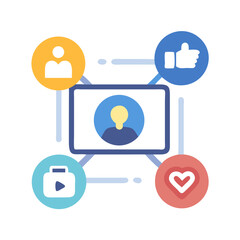 Poster - Social media marketing strategy and digital online communication concept