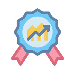 Poster - Vector graphic award badge showcasing business growth illustration