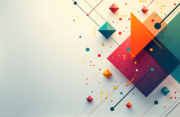 Poster - geometric shapes like triangles squares lines modern abstract background color gradients light dark