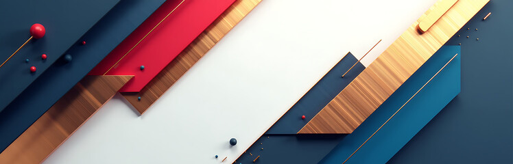 Poster - geometric shapes lines create modern design minimalist aesthetic incorporating color gradients metallic accents