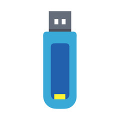 Aufkleber - Minimalistic blue flash drive on black background illustration