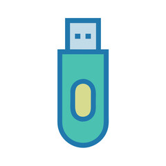 Aufkleber - Digital storage device illustration on black background simple design