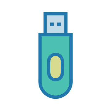 Digital storage device illustration on black background simple design