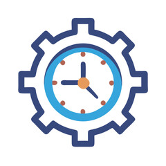 Poster - Time management concept with cog wheel and clock icon