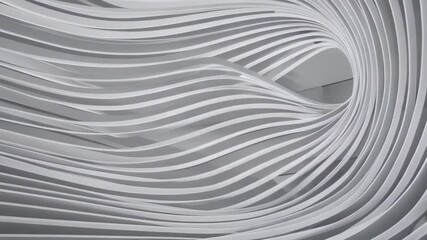 Poster - Abstract architectural design featuring curved white lines forming a swirling tunnel pattern