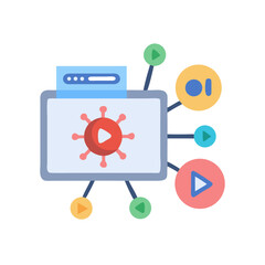 Poster - Medical Virus Connected to Media Network Communication Concept