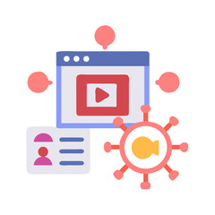 Poster - Viral online content and data security flat vector design