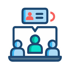 Poster - Teamwork and Identification: Flat Illustration of a Meeting Concept