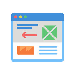 Aufkleber - Flat design web browser screen with webpage interface elements