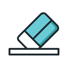 Aufkleber - Simple eraser icon vector illustration with black background