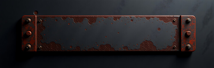 Poster - dark rusty metal texture background wide banner black abstract background also called rust grunge