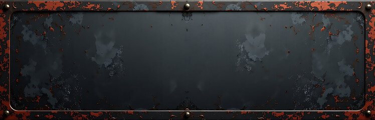 Poster - dark rusty metal texture background wide banner black abstract background also called rust grunge
