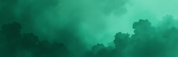 Aufkleber - dark emerald green dominates abstract watercolor background allowing ample space creative artistic expression design