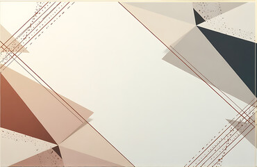 Aufkleber - background features geometric patterns line folds triangular angles mix neutral colors abstract design