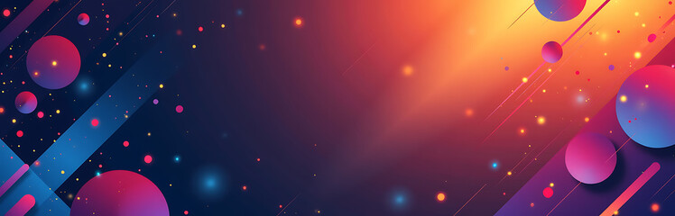 Poster - background features blend geometric shapes colorful elements including gradients textures light effects creating dynamic