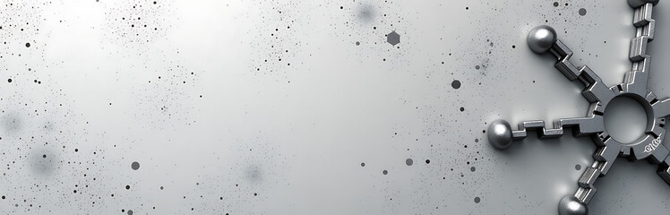 Poster - wide banner featuring abstract metal texture white black background provides ample space