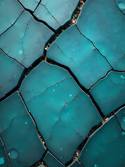 Aufkleber - textured blue green background combines toned rock tones rough cracked teal stone surface reminiscent tidewater
